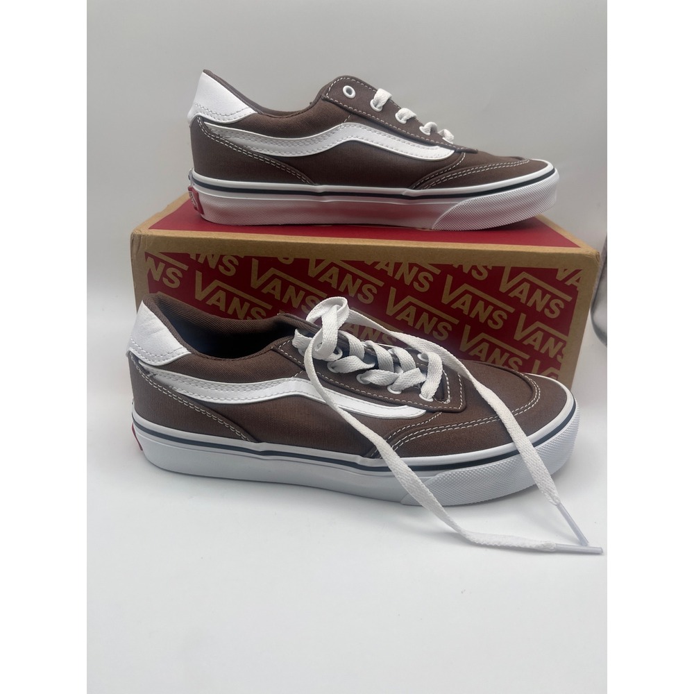 Vans Brooklyn Ls Canvas Deep Taupe Brown Youth Sneakers Size 4.0 YT VN000D82CHG
